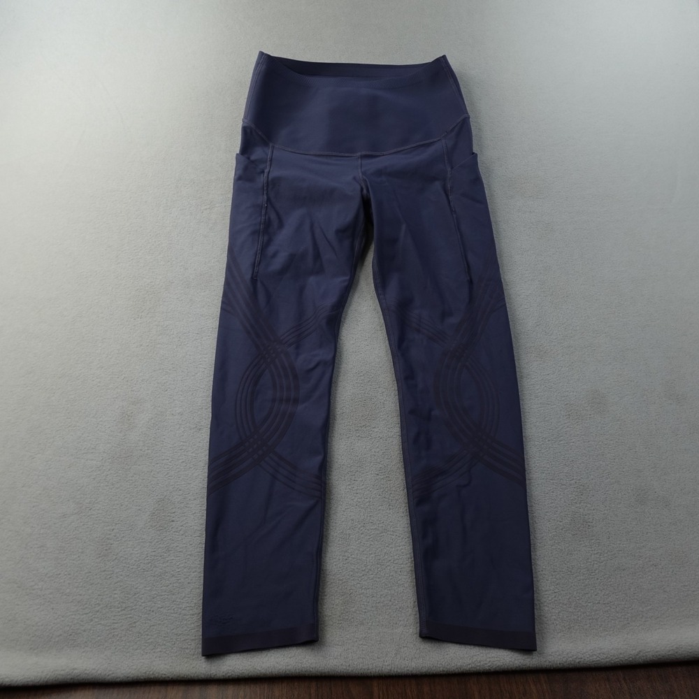Fanka Body Sculpt Side Pocket 7/8 Leggings Womens M Navy Compression Yoga